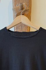 Cotton/Cashmere Knit Crew Long Sleeve T-Shirt Black