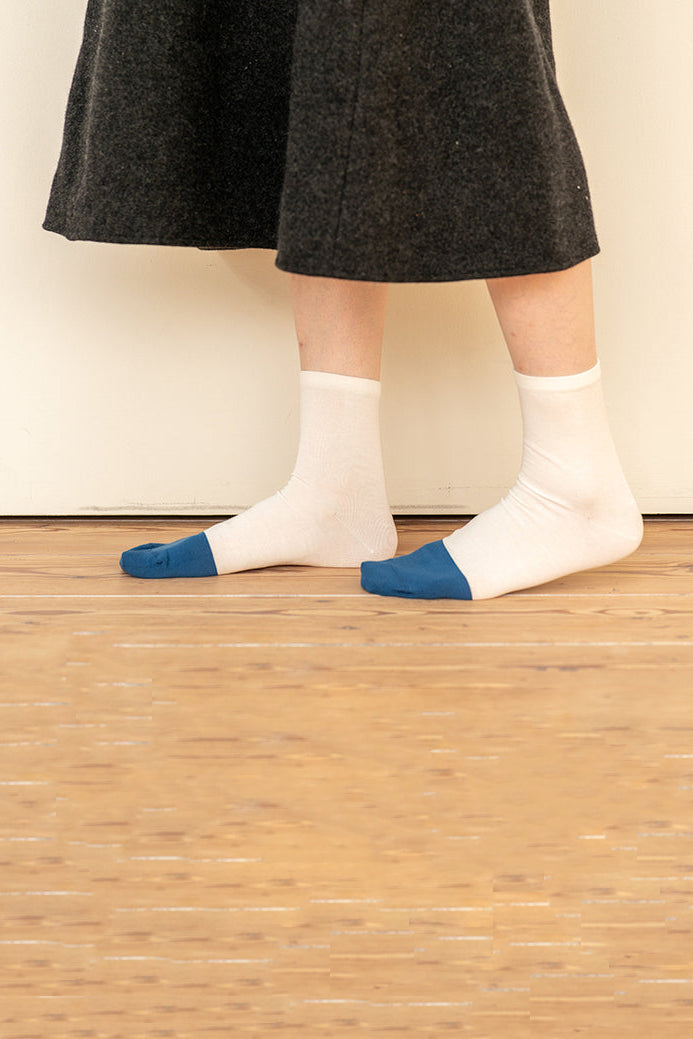 High Twisted Cotton Summer Sock, Off White