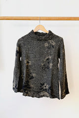 Wool Sweater Floral Charcoal