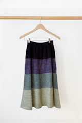 Knit Skirt Stripes Blue