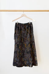 Knit Skirt Black Floral