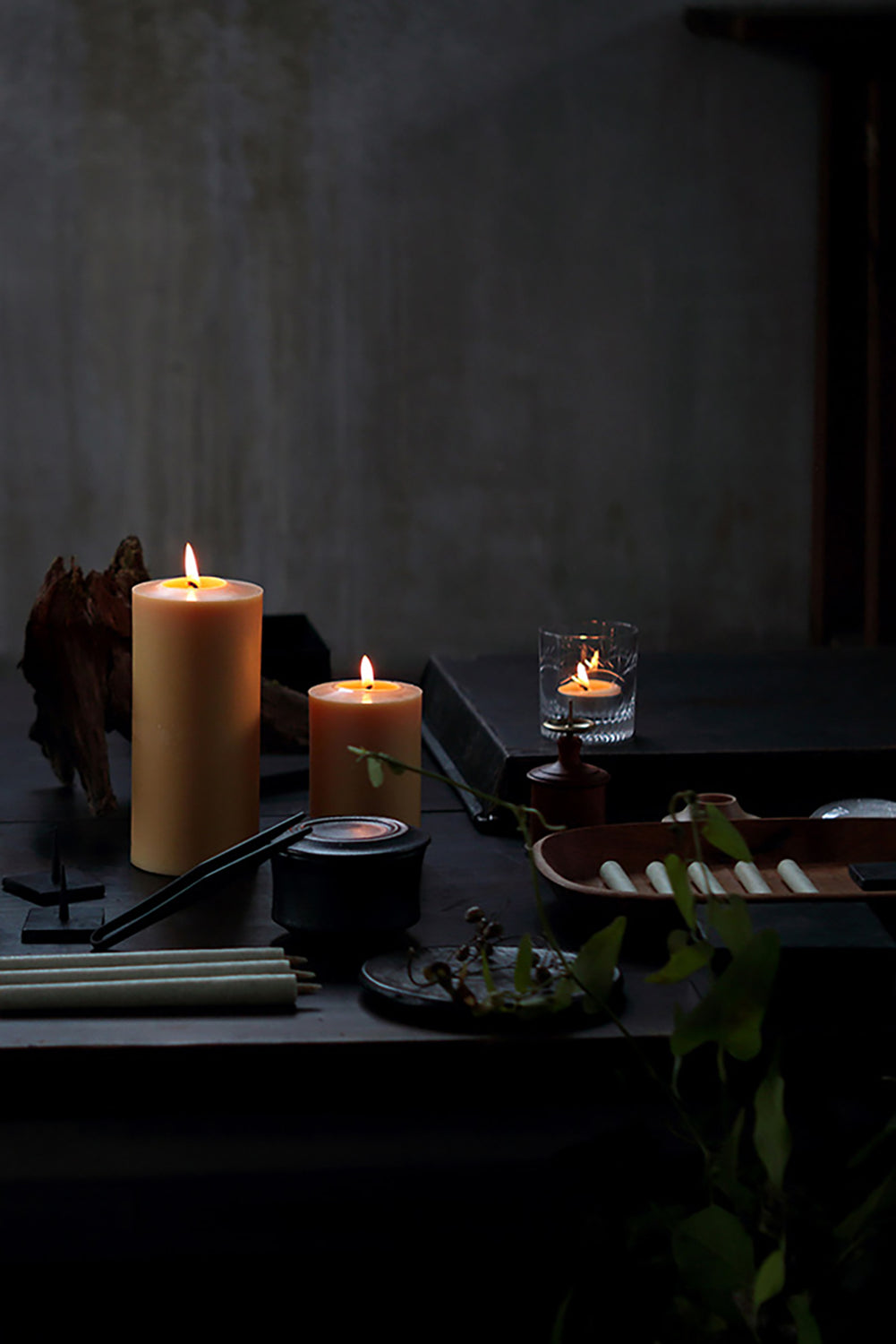 Rice Bran Block Candle Large