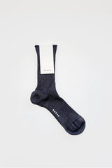 Linen Ribbed Socks Charcoal