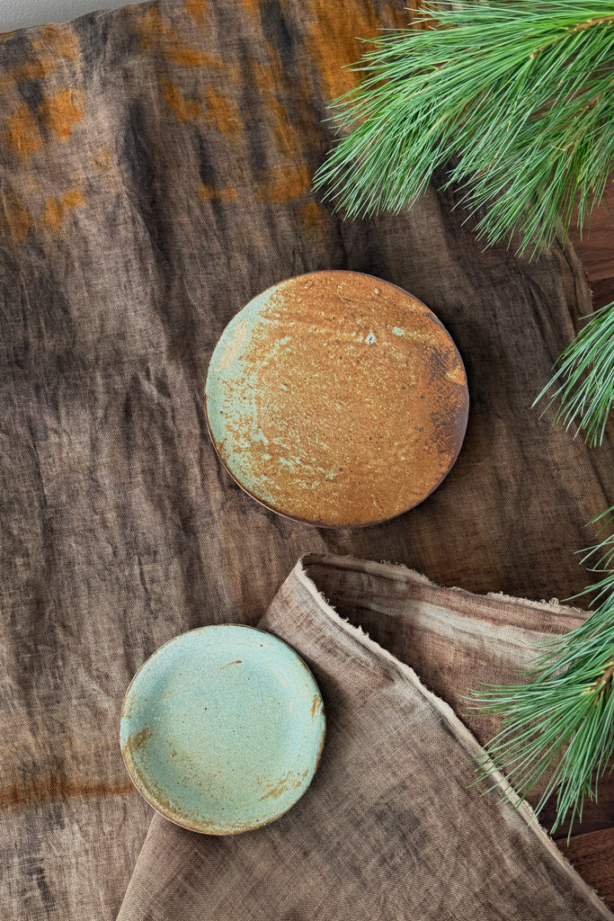 Rust Dyed Linen Textile A