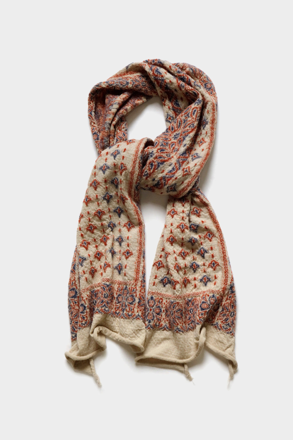 Compressed Wool HAPPY Scarf BIG MAMA Bandana, Ecru
