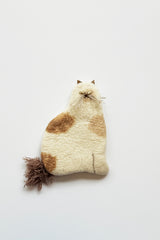 Felt Cat Pocket with Furry Tail