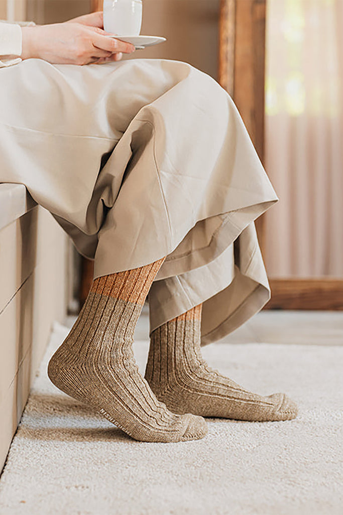 Wool & Cotton Slab Socks, Fish and Chips