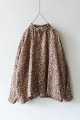 Linen Flower Shirt Brown