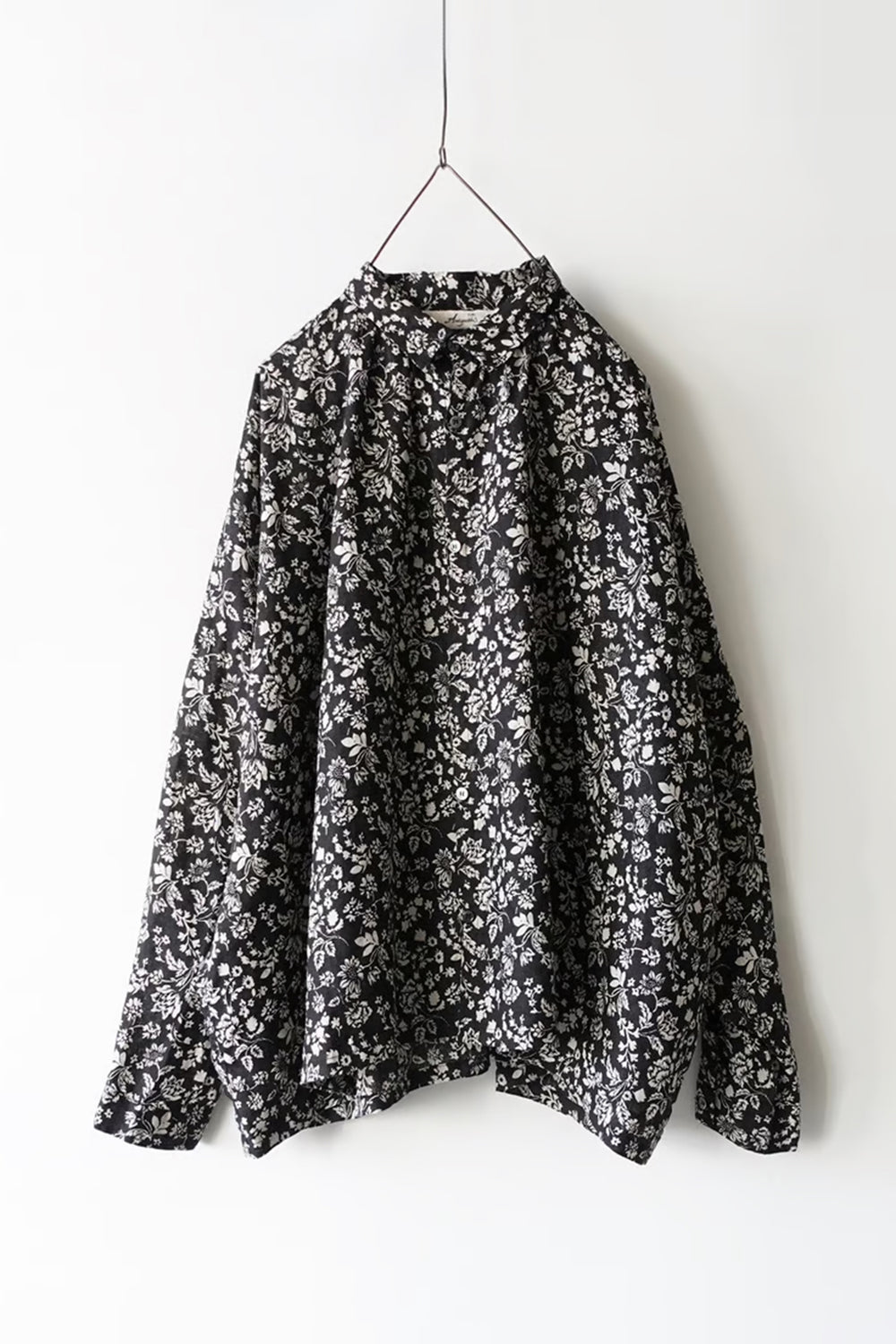 Linen Flower Shirt Black