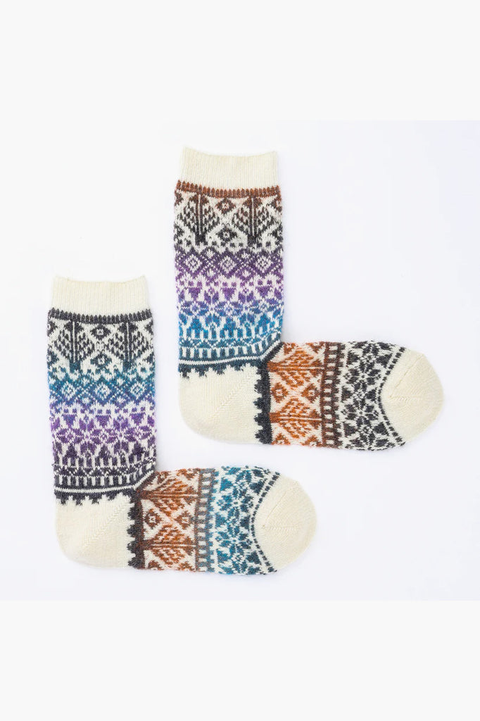 Gradient Jacquard Wool Socks