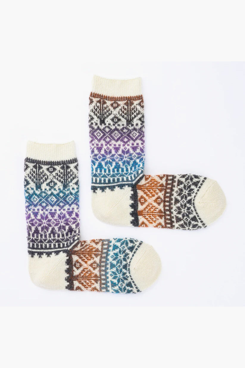 Gradient Jacquard Wool Socks