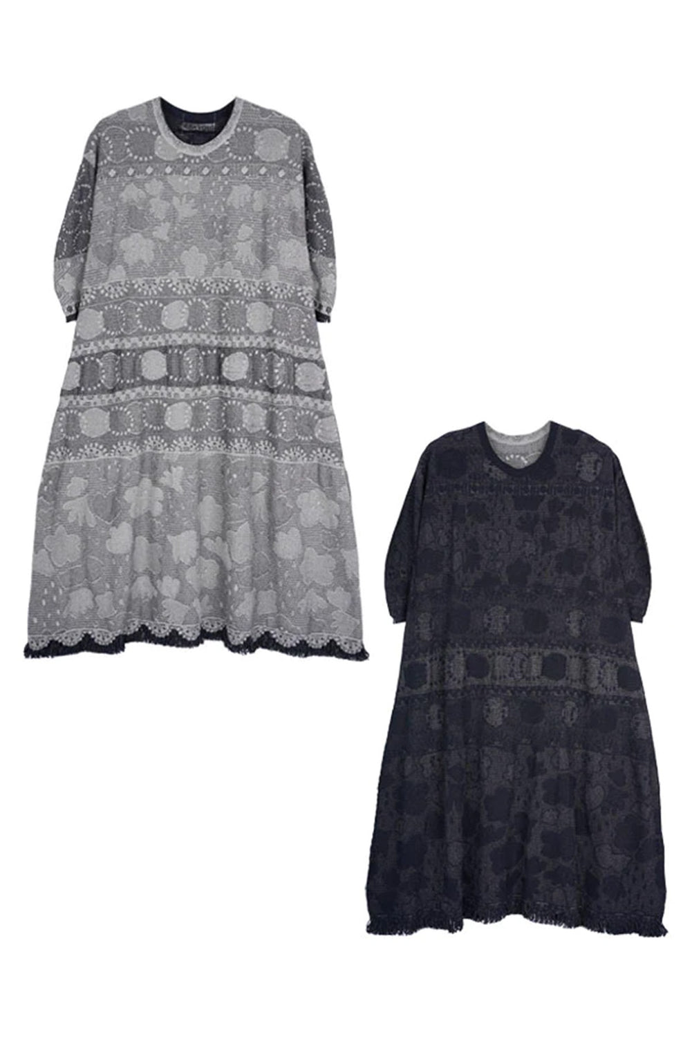 Seamless Reversible Knit Lace Dress, Light Grey
