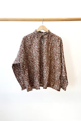 Linen Flower Shirt Brown