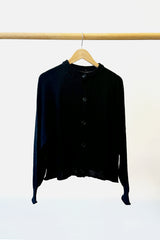 Wool Whole Garment 2 Way Cardigan Black