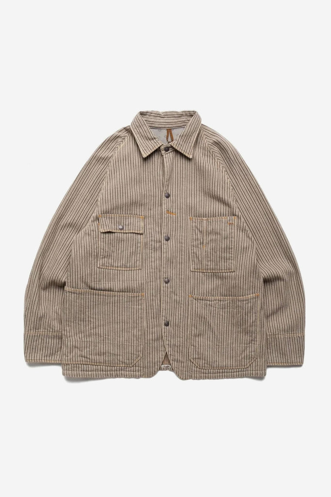 Twill Aging Wool Stripe CACTUS Coverall Gray