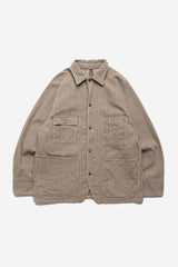 Twill Aging Wool Stripe CACTUS Coverall Gray