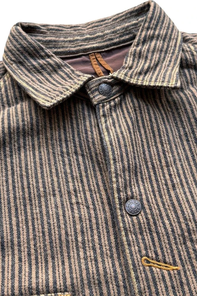 Twill Aging Wool Stripe CACTUS Coverall Gray