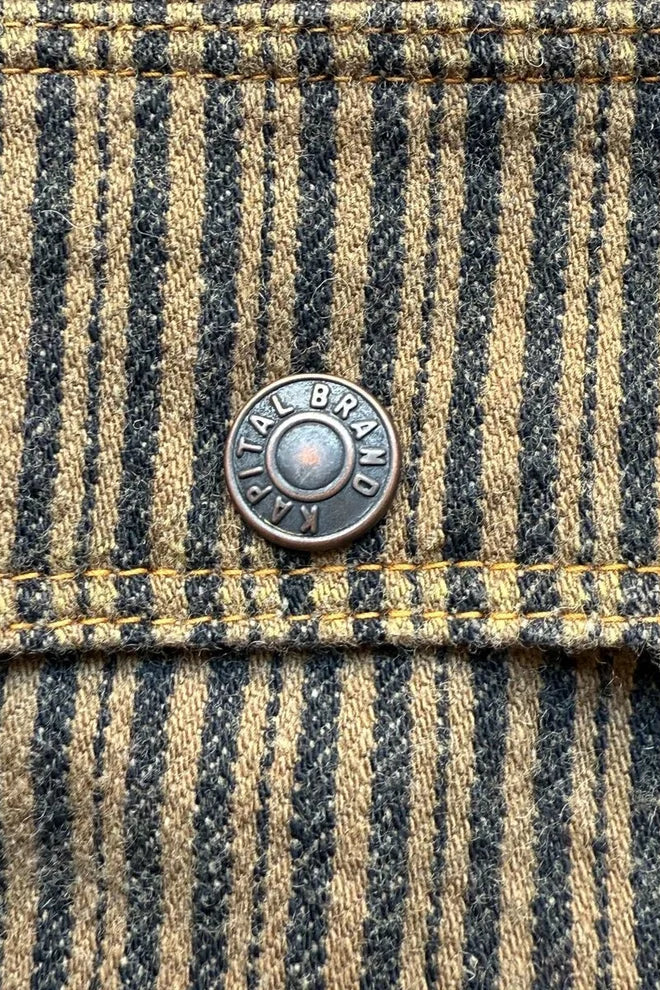 Twill Aging Wool Stripe CACTUS Coverall Gray