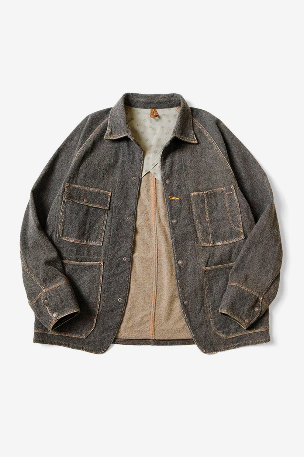 Twill Aging Wool CACTUS Coverall Charcoal