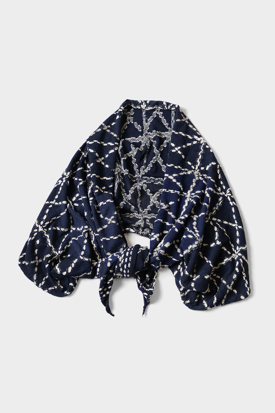 Fulling Wool Scarf SASHIKO Navy