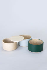 Border 3-Tier Containers, Natural, Light Grey and Smoke Green