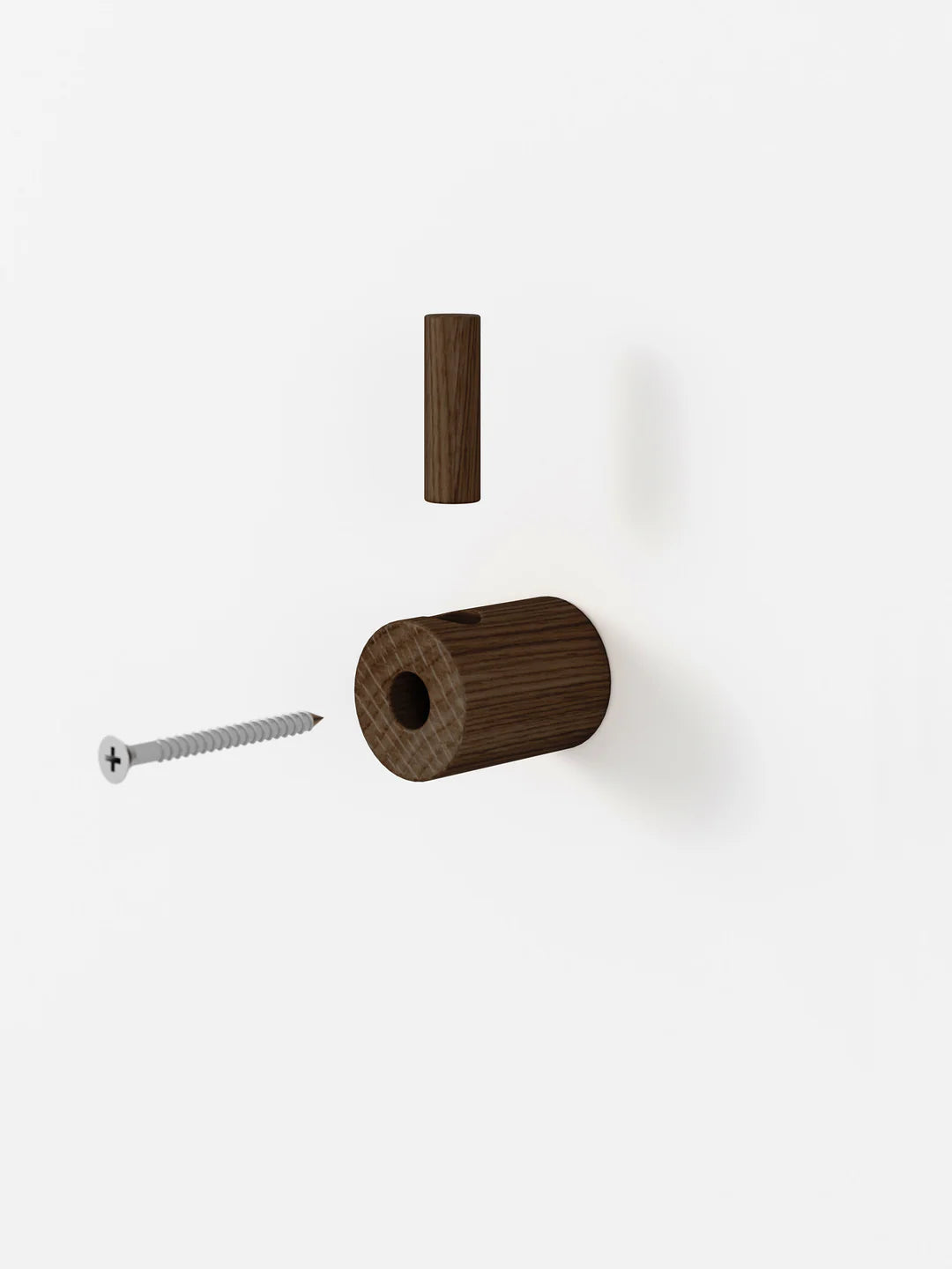 Wood Wall Hook, Smoked Oak