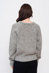 Mohair Tweed Raglan Sweater Gray