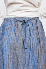 Blue Stripe Linen Skirt