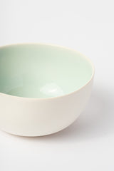 Large Linum Bowl White, Light Blue