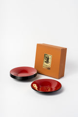 Set of Five Chataku (Japanese Lacquered Wood Tea Plates)