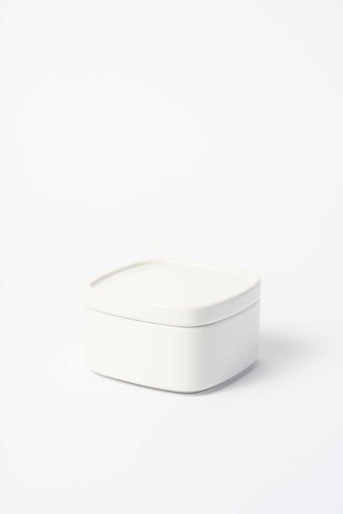 Square Porcelain Container with Lid