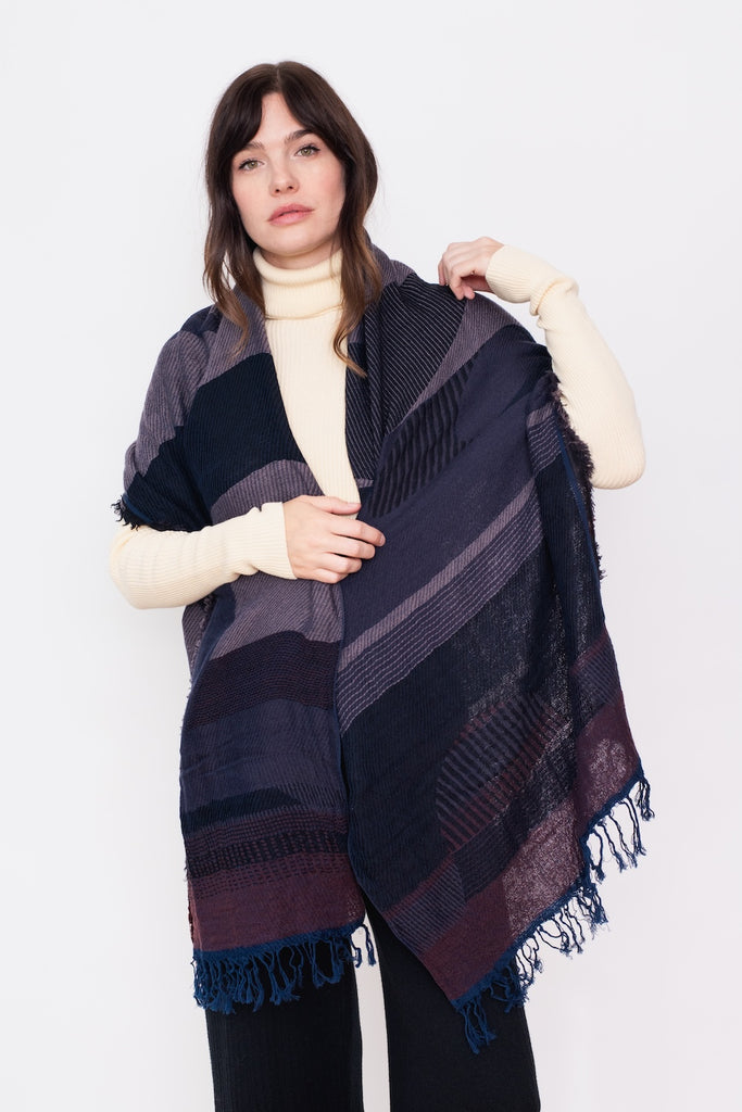 Jacquard Shawl MIDDLE 14 Wool/Cotton Mix