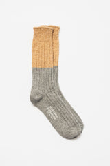 Wool & Cotton Slab Socks, Boston Cream Pie