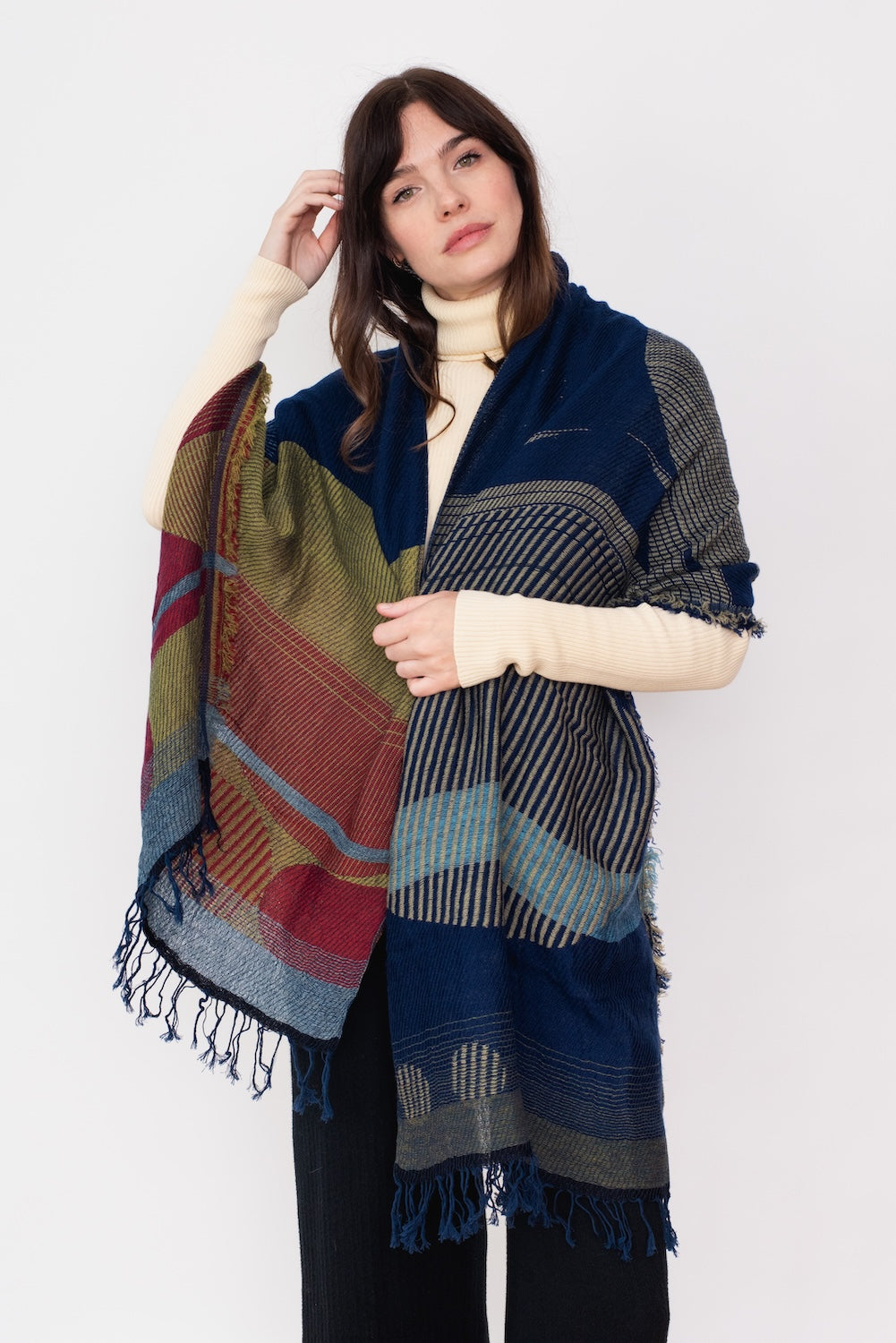 Jacquard Shawl MIDDLE 12 Wool/Cotton Mix