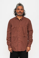 Broad Cloth Anorak Shirt Brown