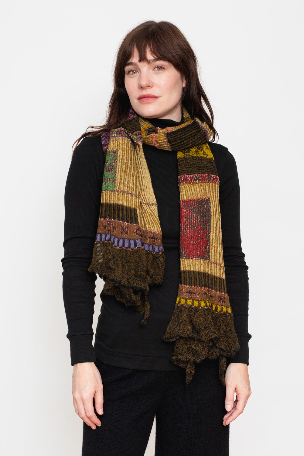 Knit Shawl, Khaki Mix