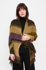 Knit Shawl, Khaki Mix