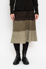 Knit Skirt Stripes Grey