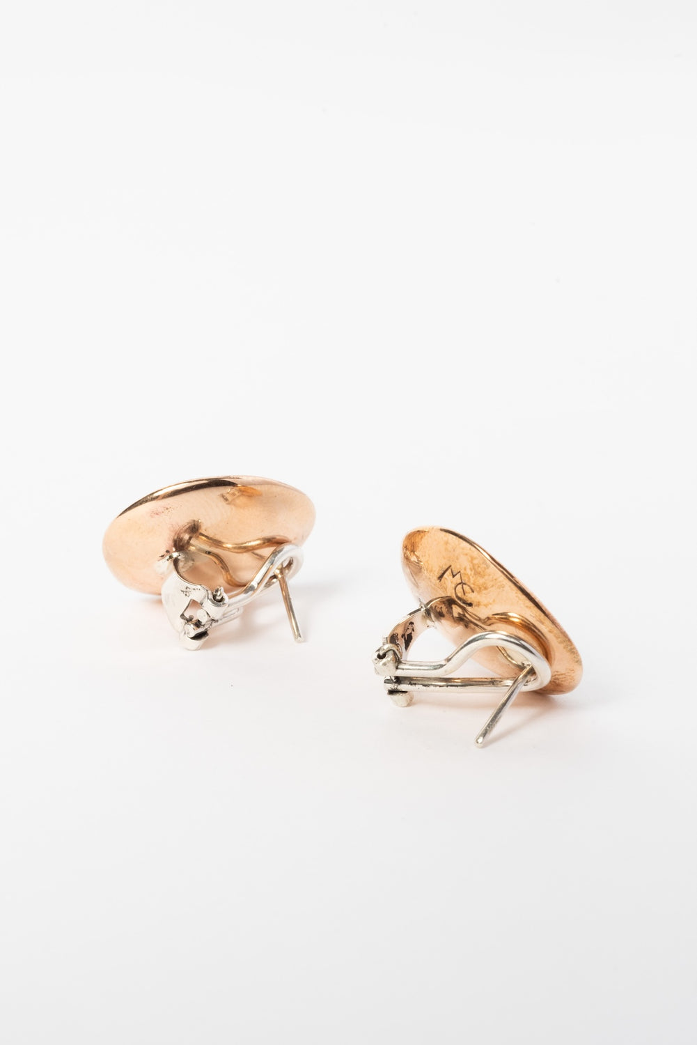 TONDI Bronze Earrings with White Enamel