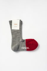 Warm Server Socks, Grey with Red Toe