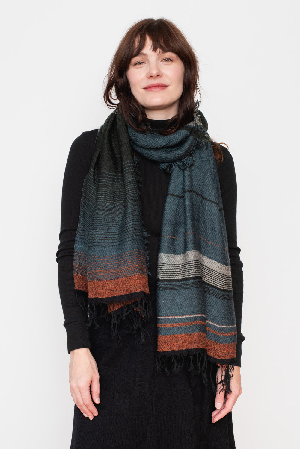 Roots Shawl MIDDLE 19  Wool/Cotton Mix