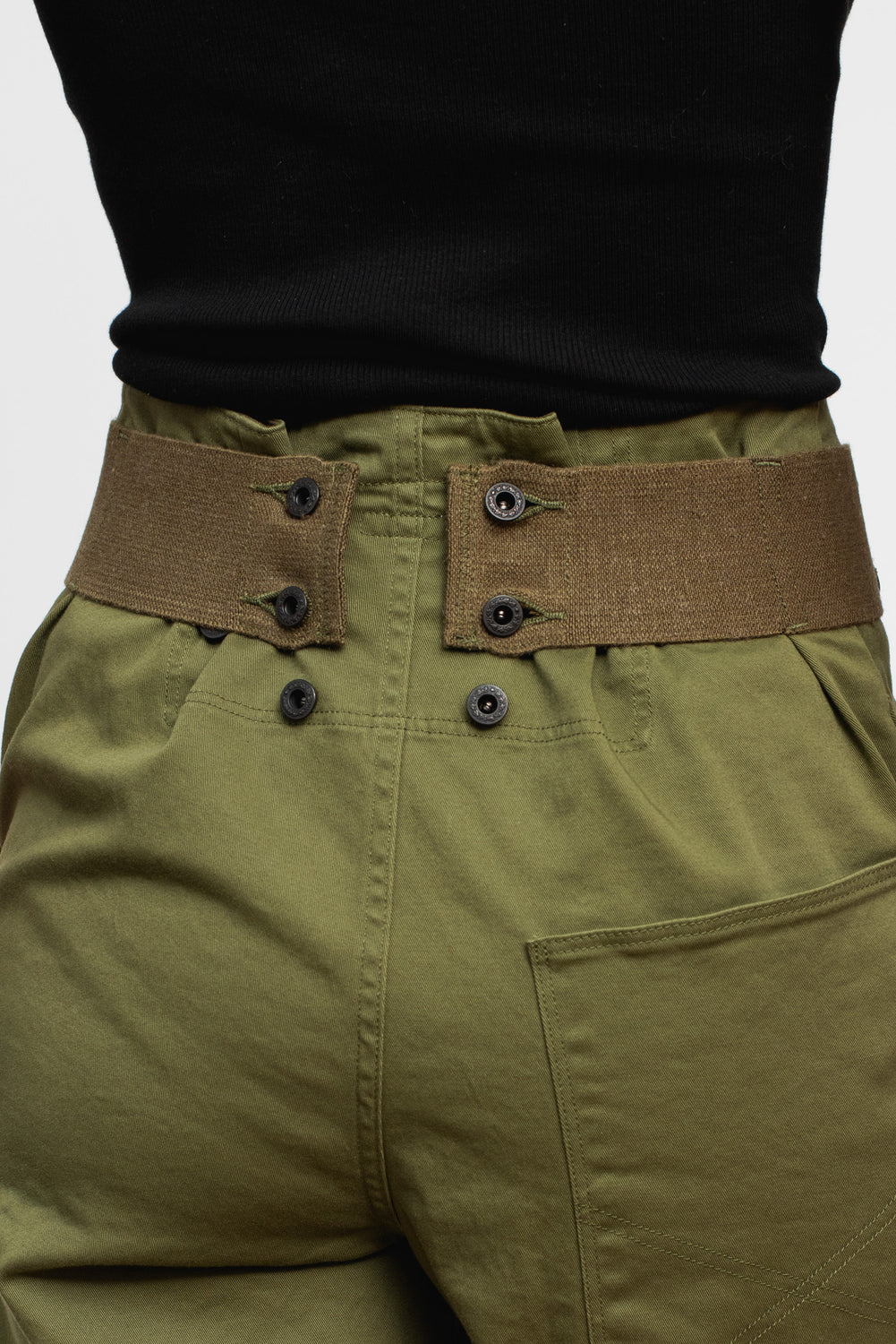 Stretch Chino TWIGGY 7-Stars Suspender Pants Khaki