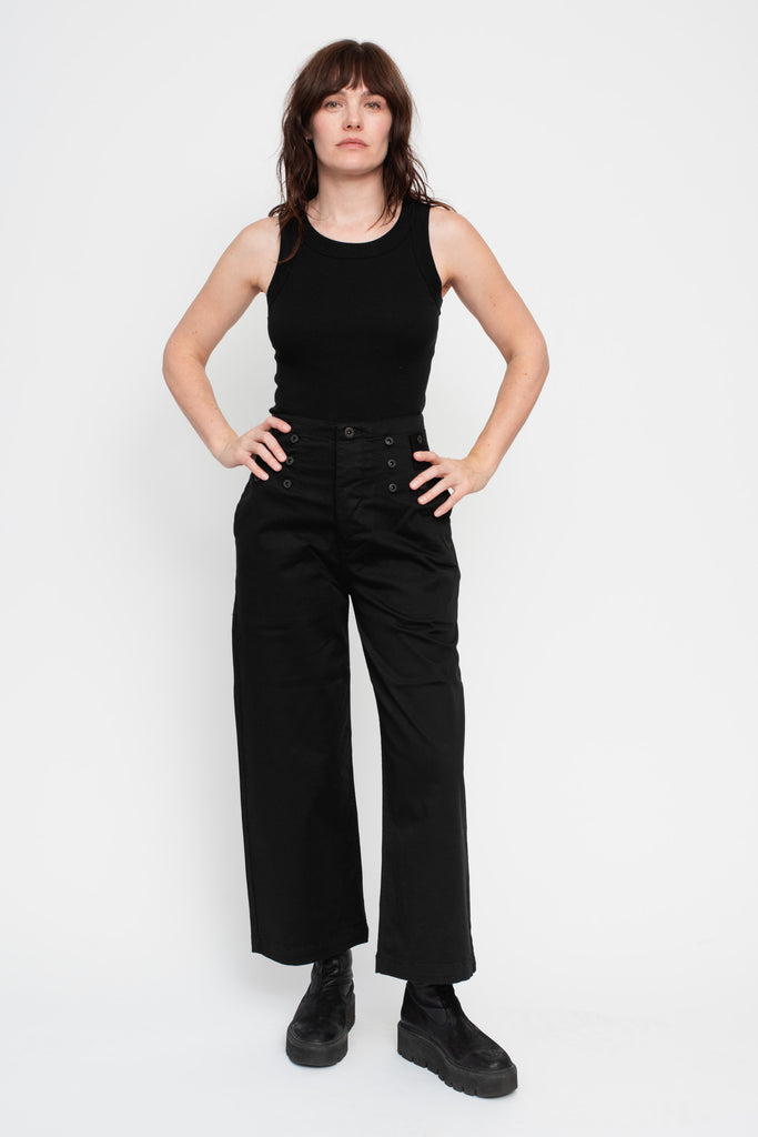 Stretch Chino TWIGGY 7-Stars Suspender Pants Black