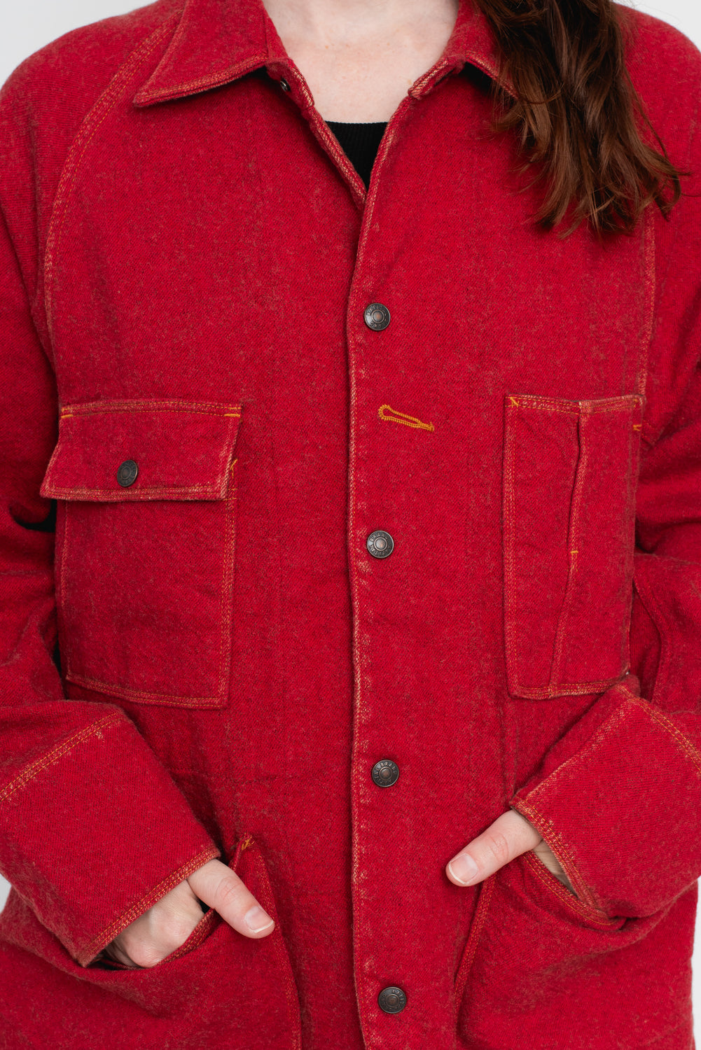 Twill Aging Wool CACTUS Coverall Fade Red
