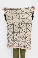 Fulling Wool Scarf SASHIKO Ecru