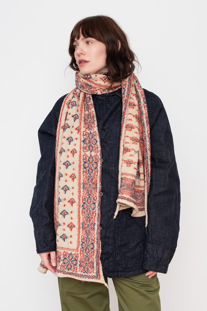 Compressed Wool HAPPY Scarf BIG MAMA Bandana, Ecru