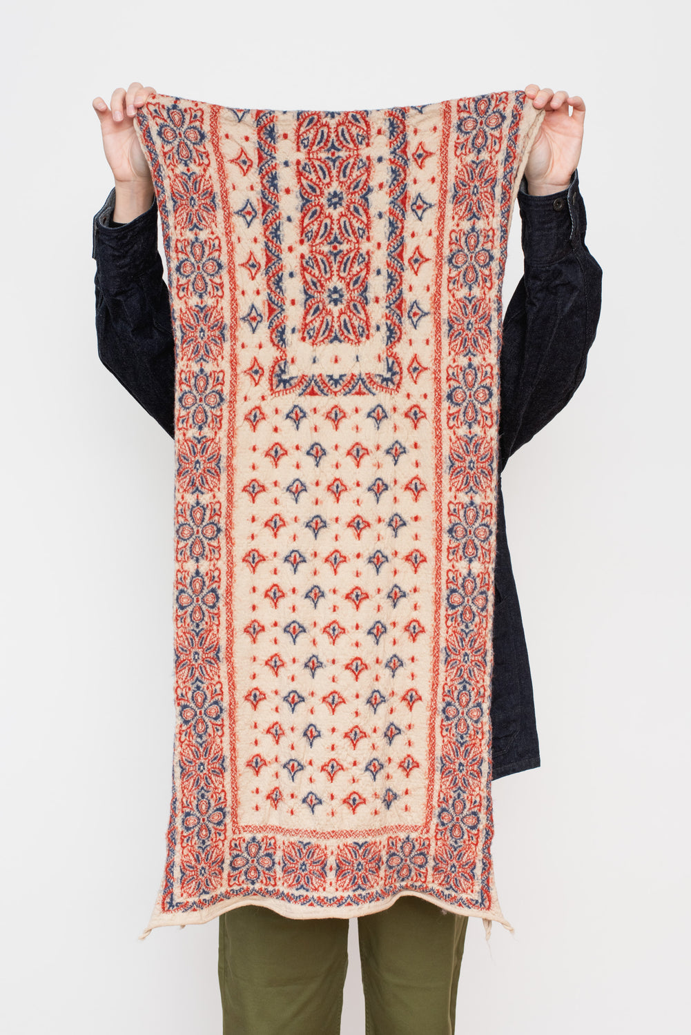 Compressed Wool HAPPY Scarf BIG MAMA Bandana, Ecru