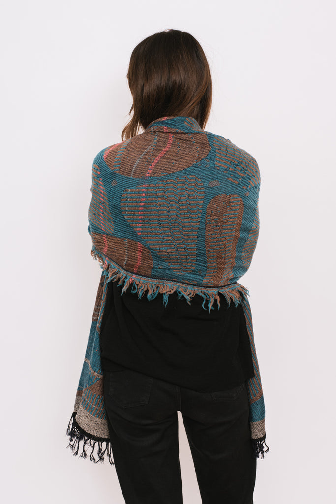 Jacquard Shawl MIDDLE 16 Wool/Cotton Mix