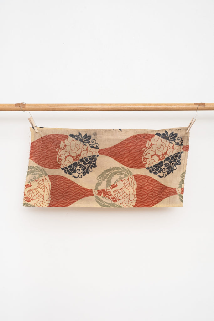 Vintage  Japanese Katazome (stencil-dyed) Cotton Fragment