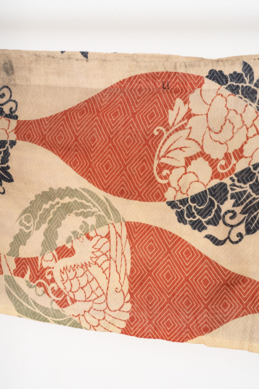Vintage  Japanese Katazome (stencil-dyed) Cotton Fragment
